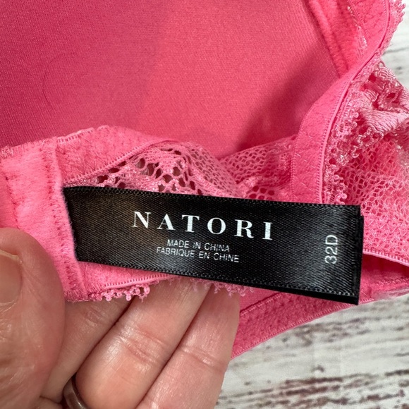 Natori Feathers Underwire Contour Plunge Bra Eletric Pink / hot pink 32D - Picture 4 of 6